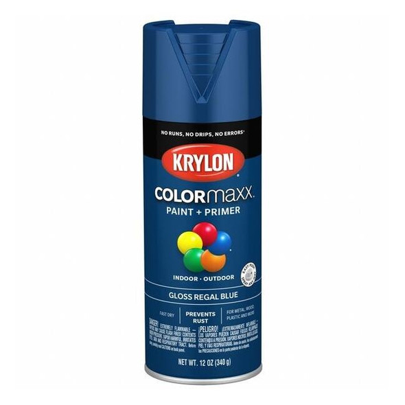 Krylon Spray Paint, Regal Blue, Gloss, Solvent, 12 oz K05535007
