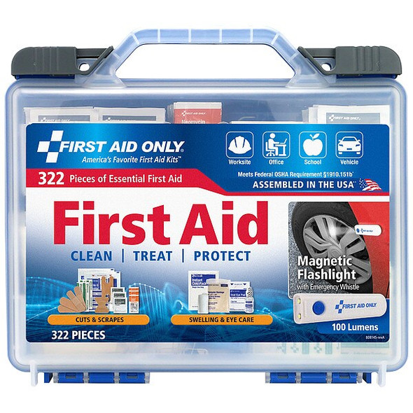 First Aid Kit and Housing, Plastic 322 Components, 50 People Served