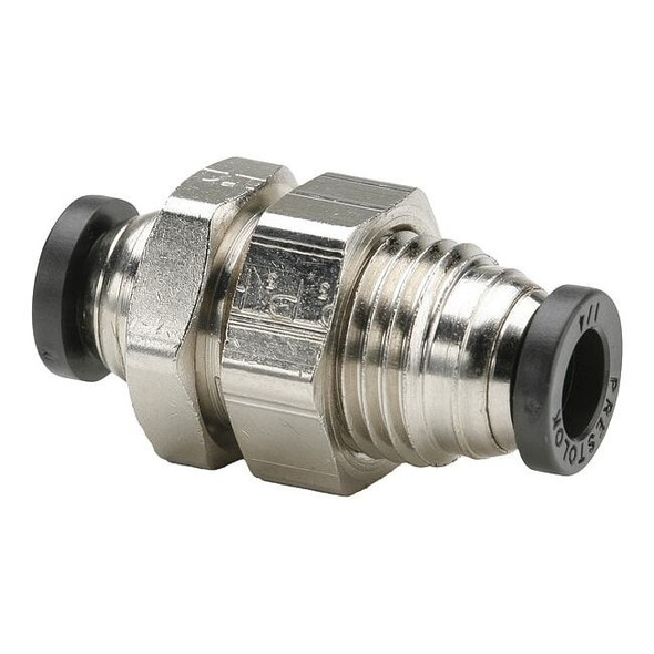 Parker Push-to-Connect Bulkhead Union, Brass, Silver 62PLPBH-5