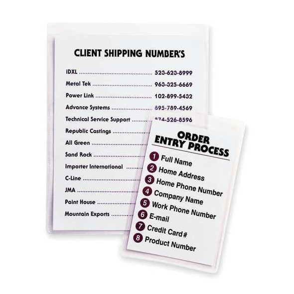 C-Line Products Shop Ticket Holder,Clear,11 7/32" H,PK50 70911