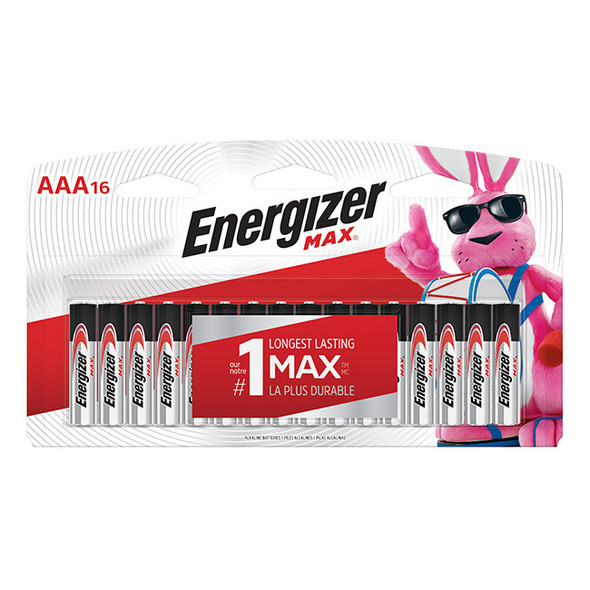 Energizer® Max® Alkaline AAA Batteries, 16/Pkg