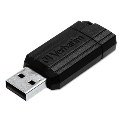 Verbatim® PinStripe USB 2.0 Flash Drive, 16 GB, Black 49063