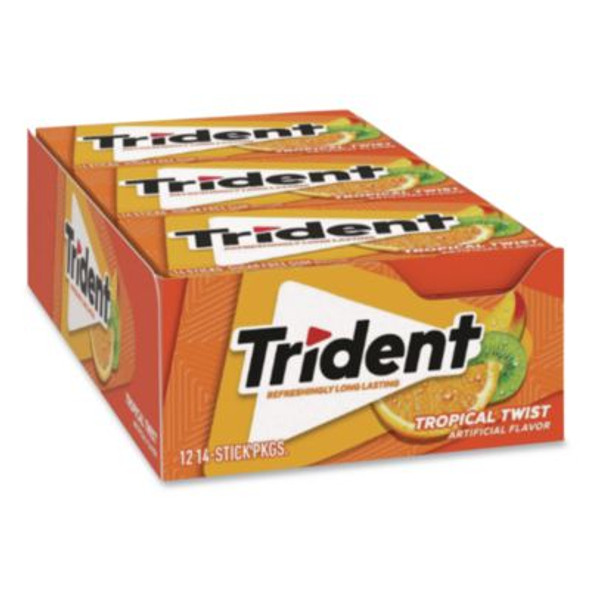 Trident® Sugar-Free Gum, Tropical Twist, 14 Sticks/pack, 12 Packs/box VAM00502 Trident® Sugar-Free Gum, Tropical Twist, 14 Sticks/pack, 12 Packs/box VAM00502