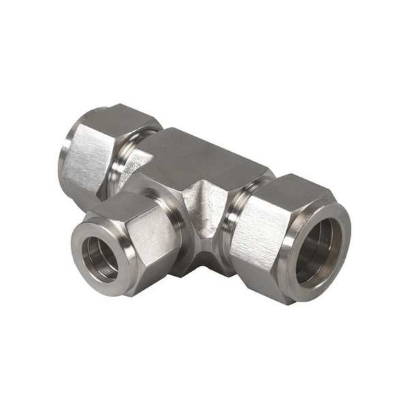 Brennan Industries Tee, SS, Comp 1/4", Comp 1/4", Comp 1/4" N2603-04-04-04-SS