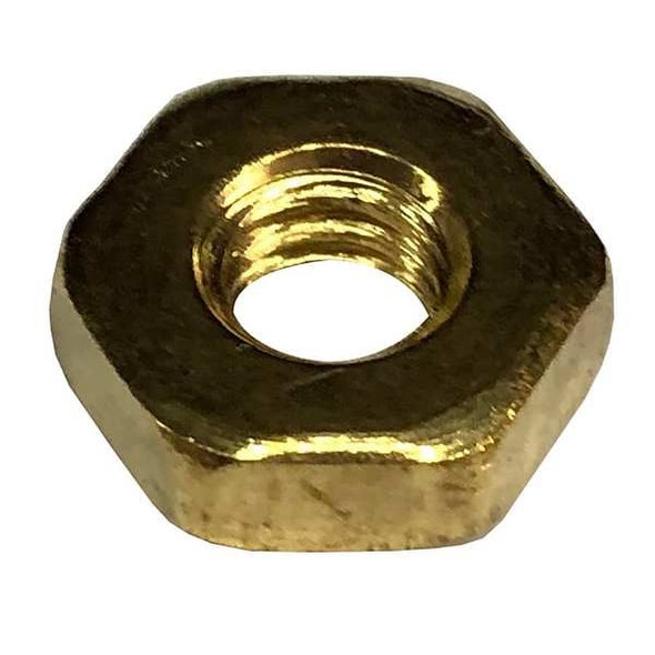Machine Screw Nut, #8-32, Brass, Not Graded, Plain, 1/8 in Ht, 100 PK