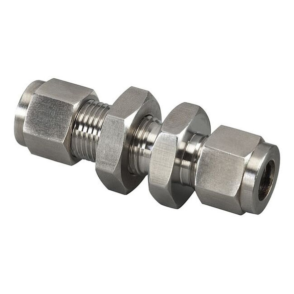 Brennan Industries Strt, SS, Comp. 1/4 in, Comp. 3/8 in N2700-LN-04-04-SS