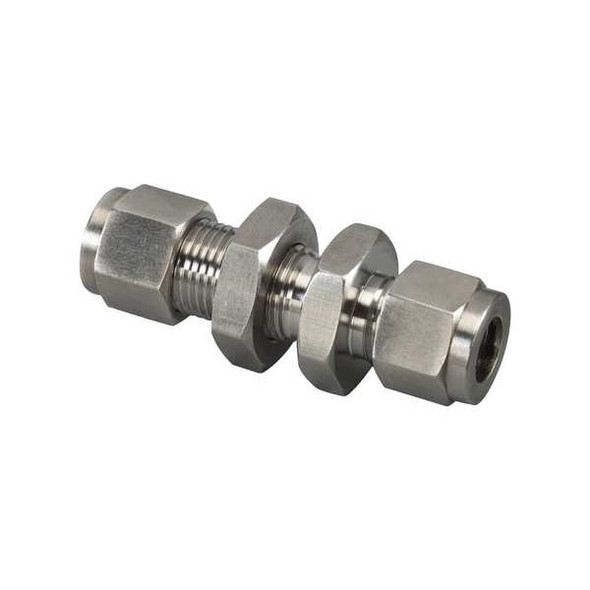 Brennan Industries Strt, SS, Comp. 1/4 in, Comp. 3/8 in N2700-LN-04-04-SS