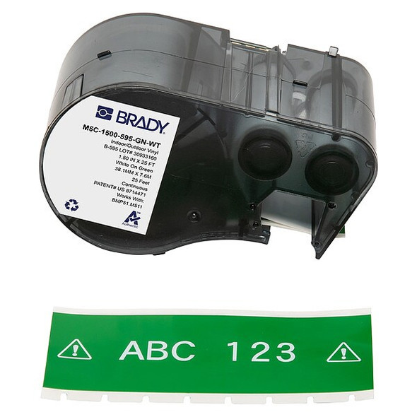 Brady Continuous Label Cartridge,Green,Gloss M5C-1500-595-GN-WT Brady Continuous Label Cartridge,Green,Gloss M5C-1500-595-GN-WT