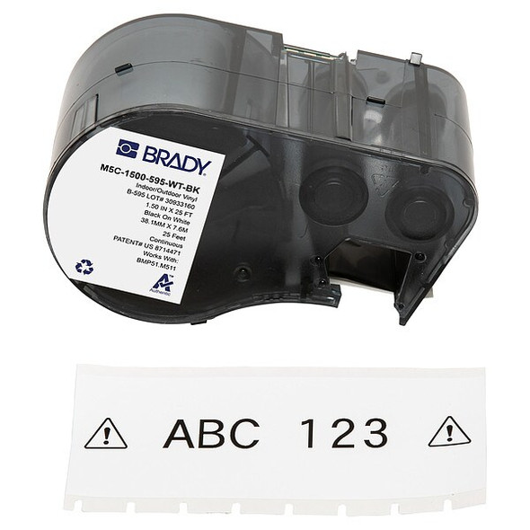 Brady Label/RibbonCartridge,White,1-1/2inW M5C-1500-595-WT-BK
