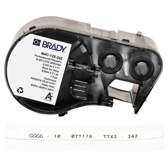 Brady Wire and Cable Label,White,Matte Finish M4C-125-342 Brady Wire and Cable Label,White,Matte Finish M4C-125-342