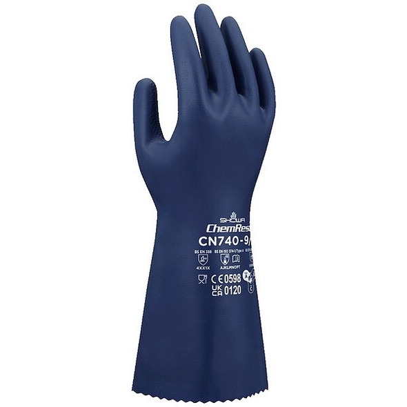 Showa Chemical-Resistant Gloves,Blue,S/7,PR CN740S-07 Showa Chemical-Resistant Gloves,Blue,S/7,PR CN740S-07