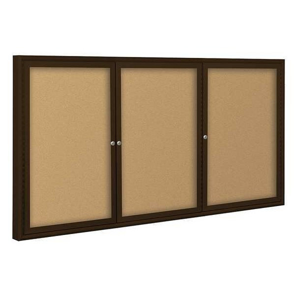 Mooreco Enclosed Bulletin Board,Coffee,3 Door 94PC2-I Mooreco Enclosed Bulletin Board,Coffee,3 Door 94PC2-I