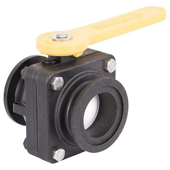 Banjo Manual 2-Way Ball Valve,Flange,Polypro MVS220CF