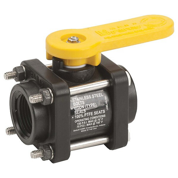 Banjo Manual 2-Way Ball Valve,NPT,Polypro V100