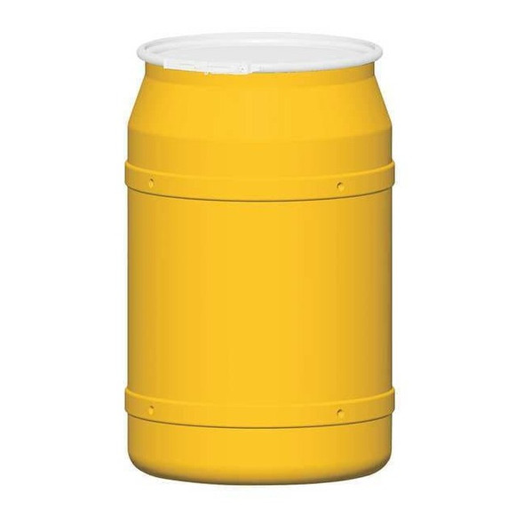 Eagle Mfg Open Head Transport Drum, Polyethylene, 57.5 gal, Unlined, Yellow 1656