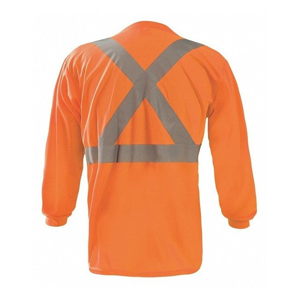 Occunomix Long Sleeve T-Shirt, 2, R, Polyester, Orange, 2XL LUX-LST2BX-O2X