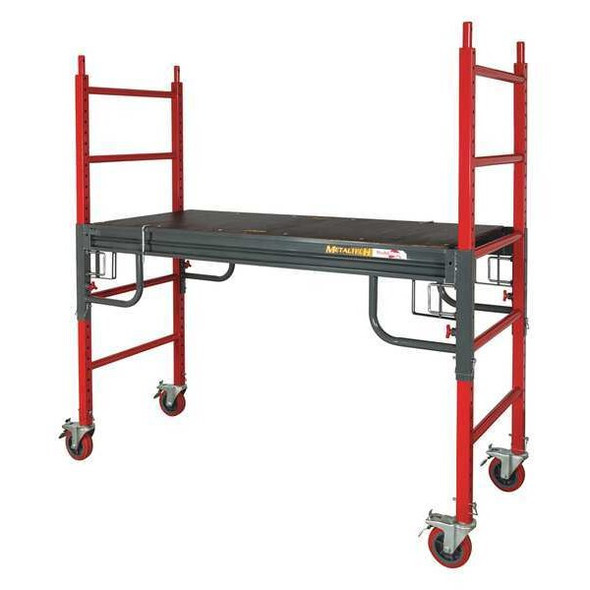 Portable Scaffold, Steel, 1,500 lb Load Capacity, 6 ft Platform Height