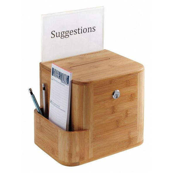 Safco Bamboo Suggestion Box,Natural 4237NA Safco Bamboo Suggestion Box,Natural 4237NA