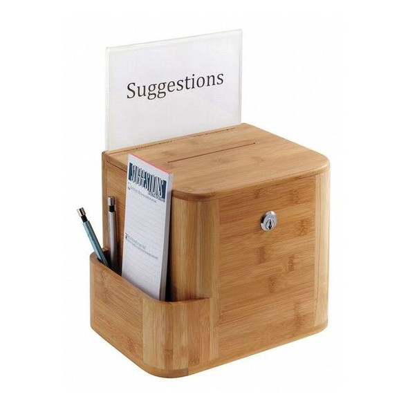 Safco Suggestion Box, Brwn, 14 in H, 10 in W 4237NA