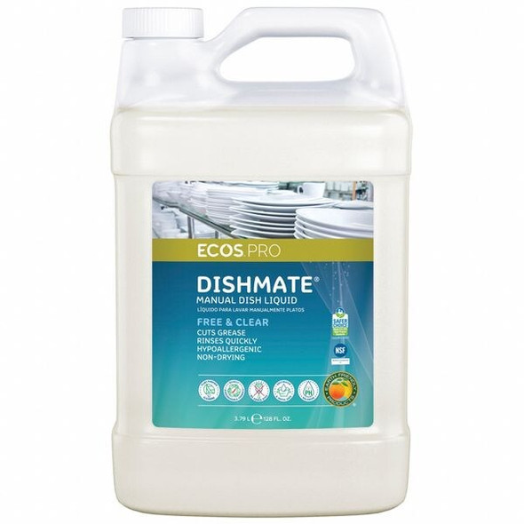 Dish Soap, Hand Wash, 1 gal, Jug, Liquid, Unscented, Biodegradable, 4 PK