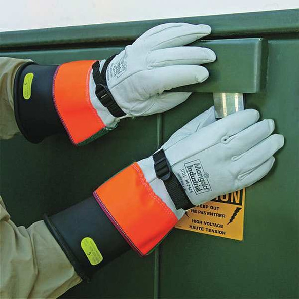 Ansell Electrical-Insulating Glove Protectors, Goatskin, 12" Length, Gray, Size 9 96-003