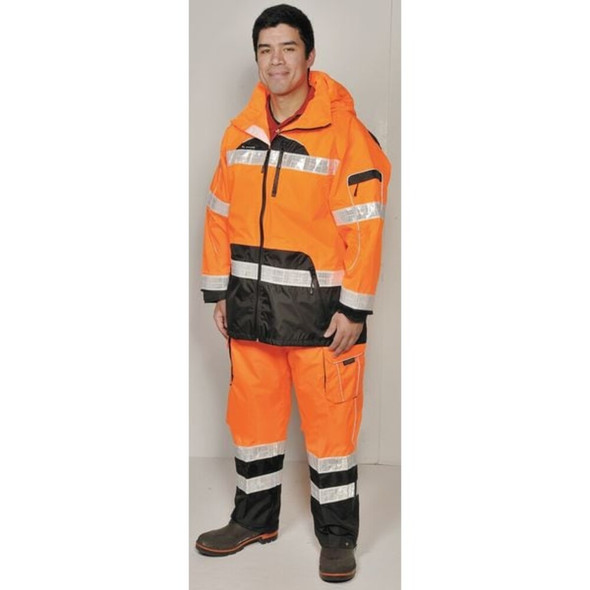 Rain Pants, Polyester, 32 in Inseam, Pull On Closure, Orange, Size 2XL-3XL  RWP107-2X-3X