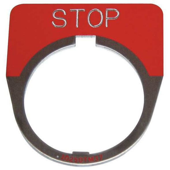 Eaton Cutler-Hammer Legend Plate,Half Round,Stop,Red 10250TM34