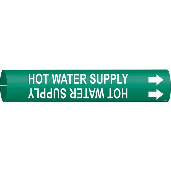 Brady Pipe Mrkr,Hot Water Supply,3/4to1-3/8 In 4338-A
