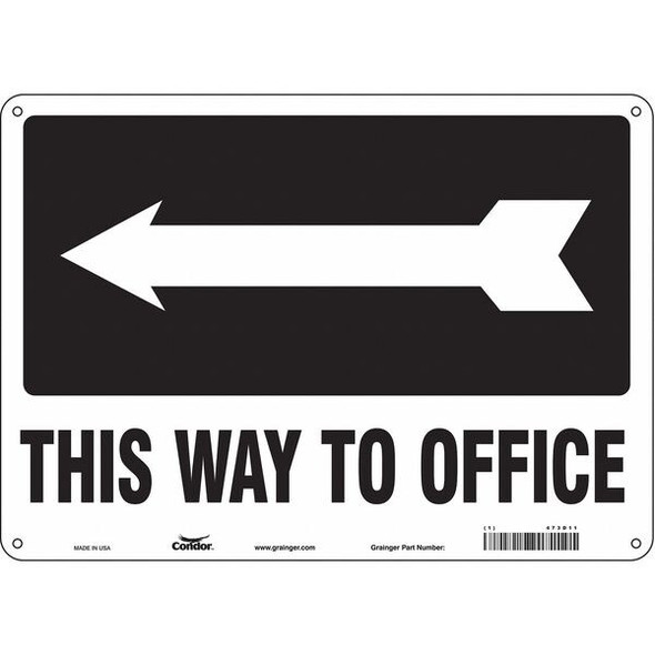 This Way To Office, 14 in W x 10 in H, Horizontal Rectangle, Aluminum, 473D11