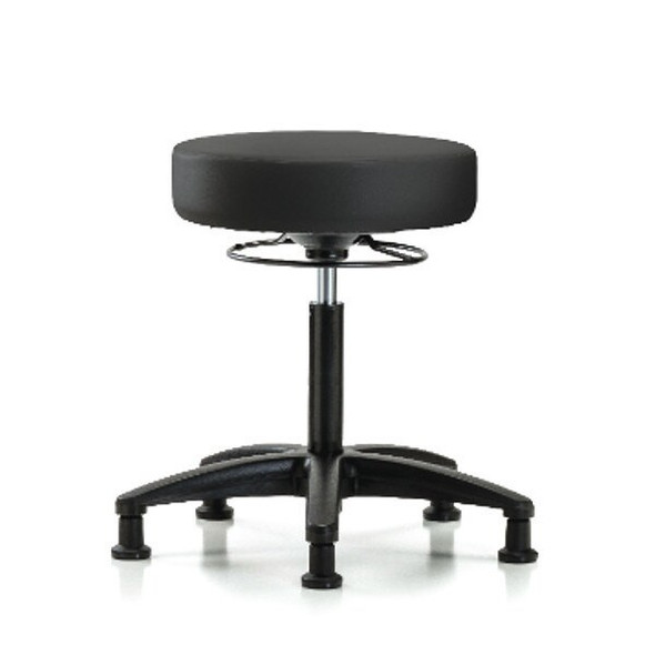 Manufacturer Varies Bench Stool, Med, Vinyl, Glides, BLK BR-VMBSO-RG-NF-RG-8540