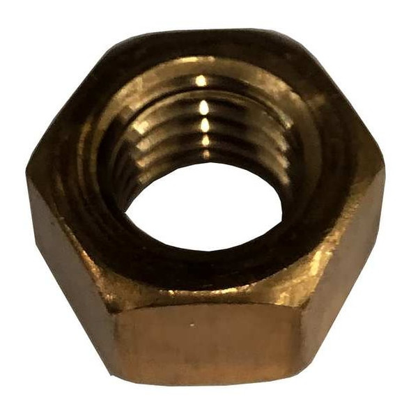 Hex Nut, 3/8"-16, Silicon Bronze, Not Graded, Plain, 21/64 in Ht, 25 PK