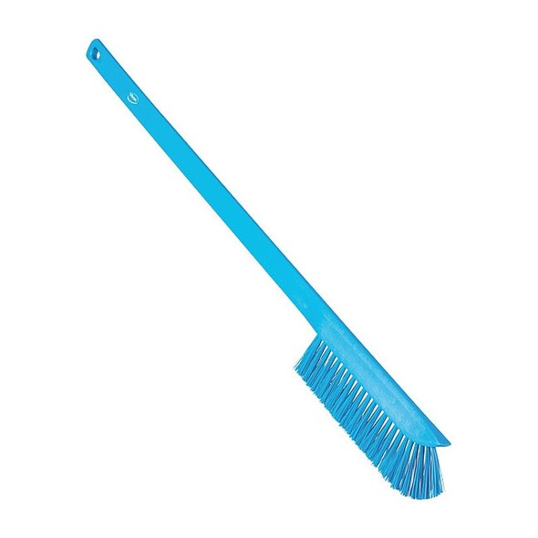 59/100 in W Wand Brush, Medium, 17 in L Handle, 2 9/25 in L Brush, Blue, Plastic
