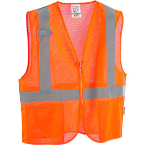 Global Industrial Class 2 Hi-Vis Safety Vest 2 Pockets Mesh Orange L/XL