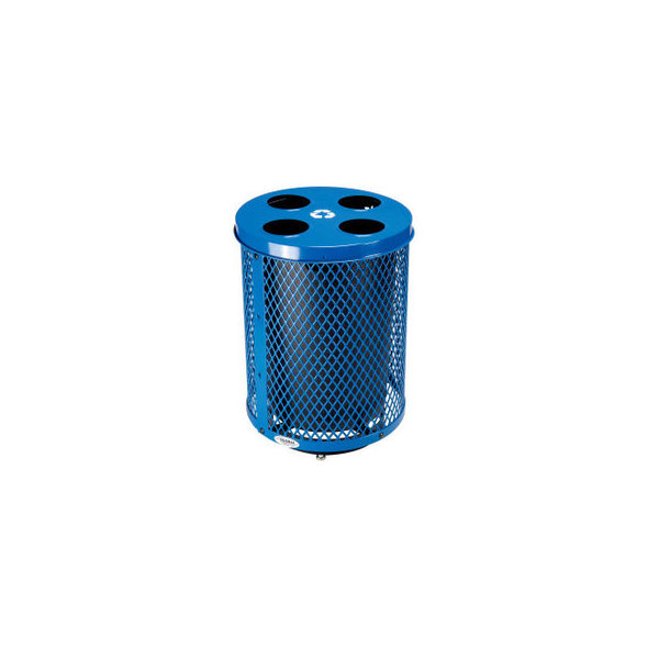 Global Industrial Deluxe Outdoor Steel Diamond Recycling Can W/Multi-Stream Lid