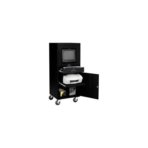 Global Industrial Mobile Computer Cabinet Black Unassembled