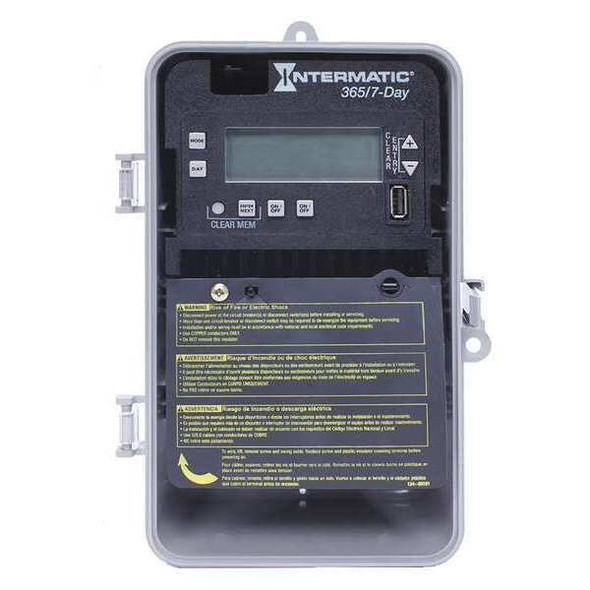 Intermatic Electronic Timer, Gray, Plastic ET2725CP