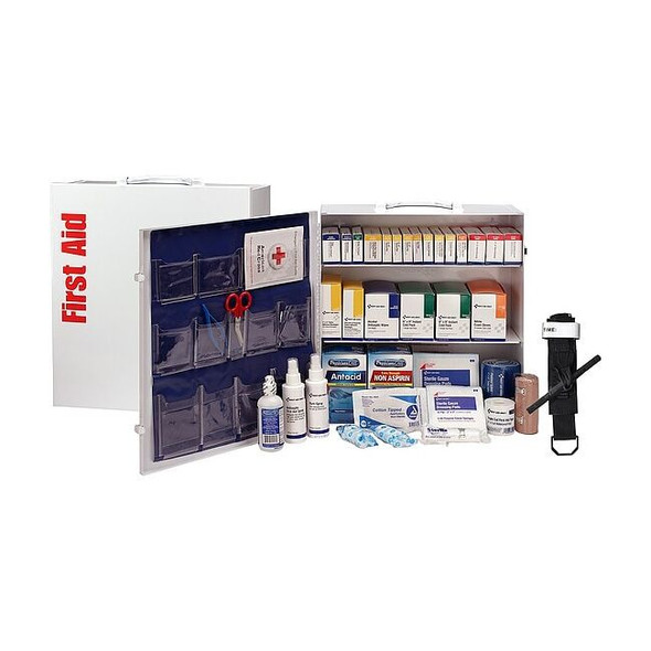 First Aid Kit and Housing, Metal Cabinet, 687 Components, 100 People Served