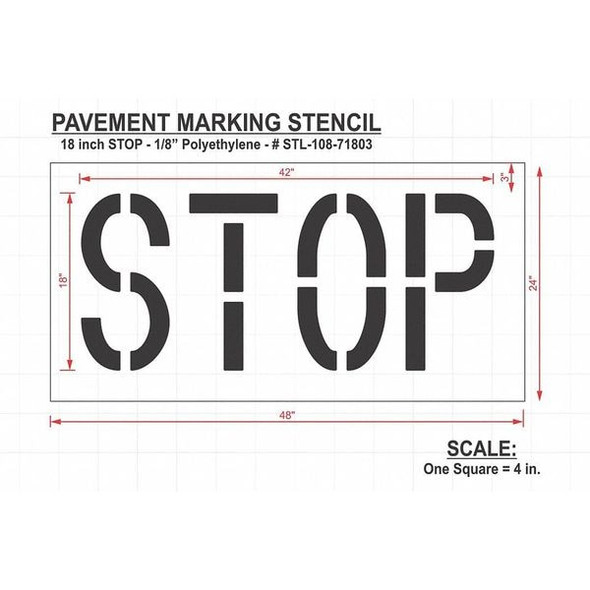 Rae Pavement Stencil,Stop, STL-108-71803 STL-108-71803