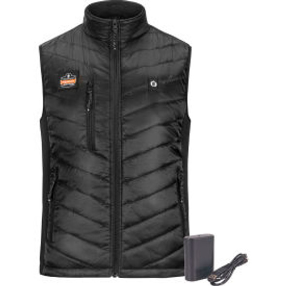 Ergodyne N-Ferno 6495 Rechargeable Heated Vest with Battery Power Bank XL Black
