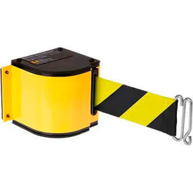 Lavi Industries Warehouse Retractable Belt Barrier Yellow Case W/18' Black/Yello