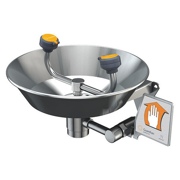 Plumbed Eyewash, Wall Mount, Plumbed, 10 1/4 in H., 14 1/3 in W