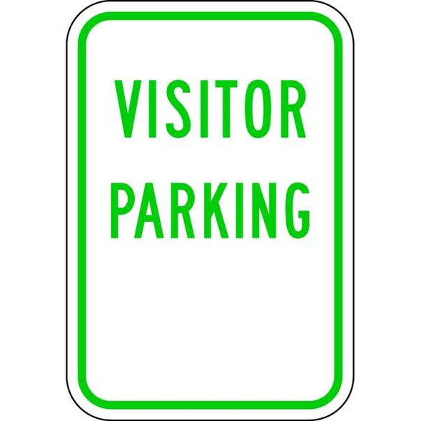 Lyle Visitor Parking Sign, 12" W, 18" H, English, Aluminum, White RP-074-12HA