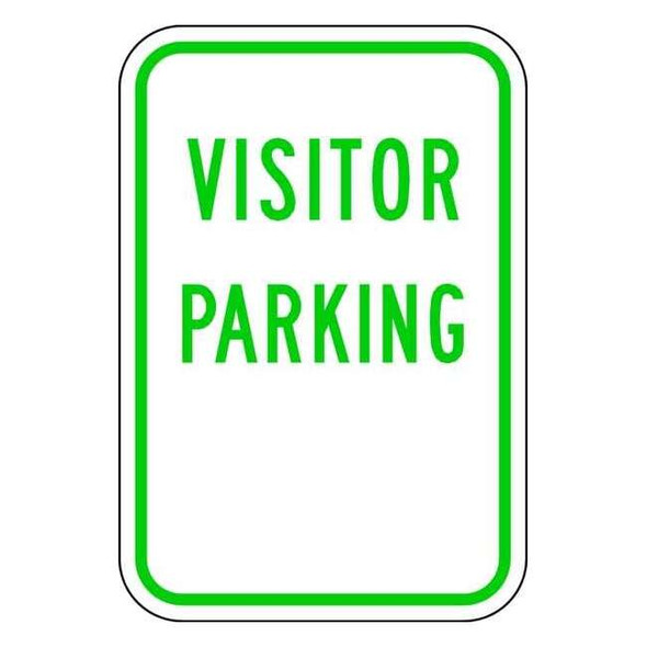 Lyle Visitor Parking Sign, 12" W, 18" H, English, Aluminum, White RP-074-12HA