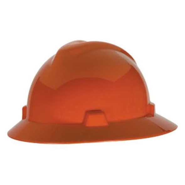 MSA V-Gard® Slotted Hat w/ Fas-Trac® Suspension, Orange, 1/Each