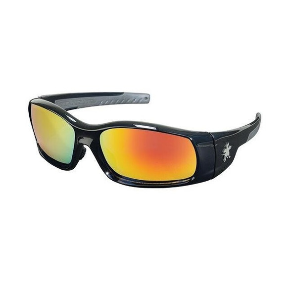 MCR Safety® Swagger® Eyewear, Black Frame, Fire Mirror Lens, 1/Each