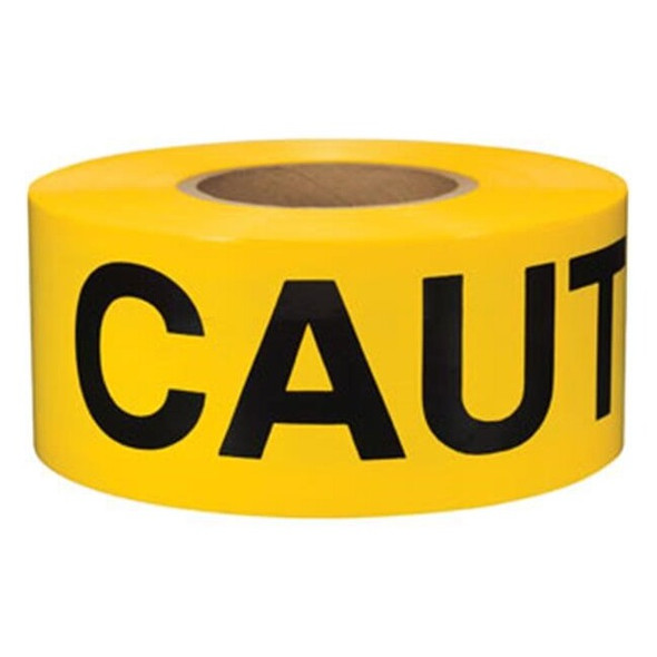Presco Barricade Tape, 2 mil, "Caution", Yellow, 8/Case