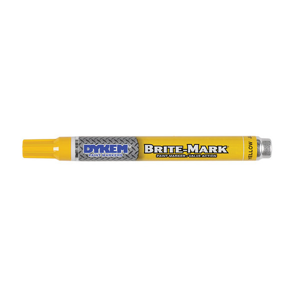 ITW ProBrands™ Brite-Mark® Permanent Paint Markers, Medium Tip, Yellow, 12/Case