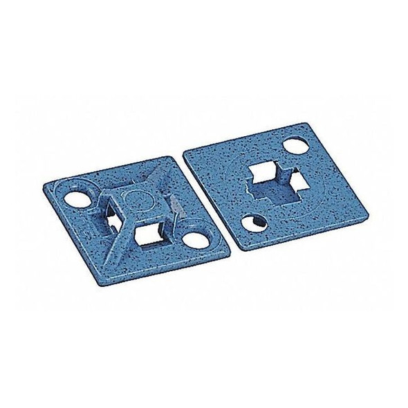 Metal Detectable Cable Tie Mount, Polypropylene, Blue, 0.75 in L
