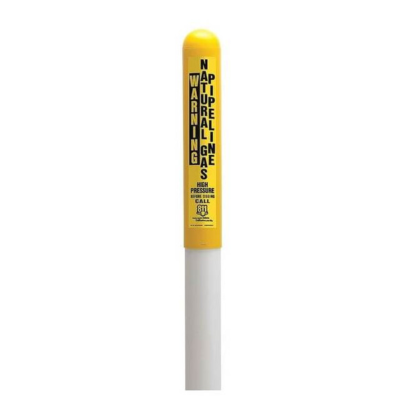 Utility Dome Marker, Round, ,Thermoplastic Polymer Yellow/White, 66" L