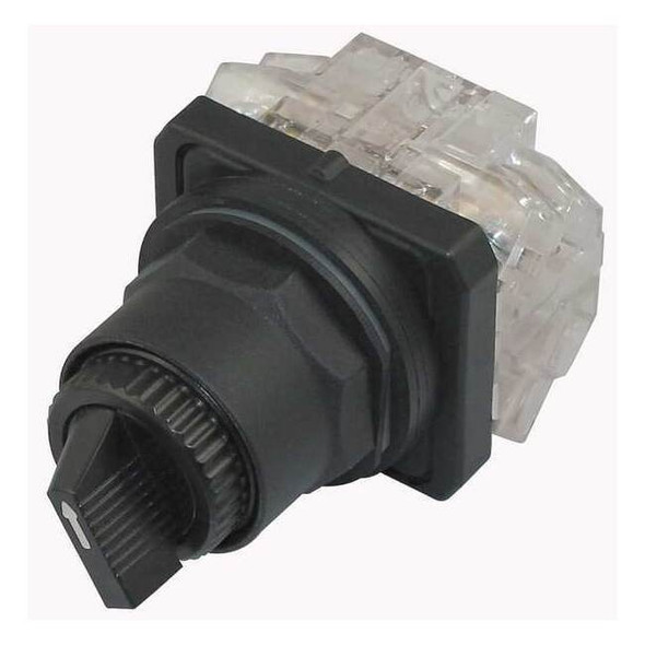 Dayton SelectorSwitch,Non-Illum,2Pos,30mm,Black 31XH91